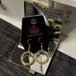 6/$20 Paparazzi Accessories Gold Hammered Hoop Earrings New